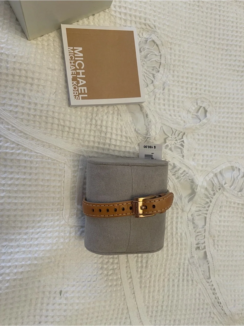 Michael Kors Rose Gold Case Watch with Tan Leather Strap